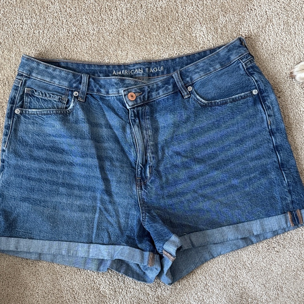 American Eagle Outfitters Women's Dark Blue Denim Shorts